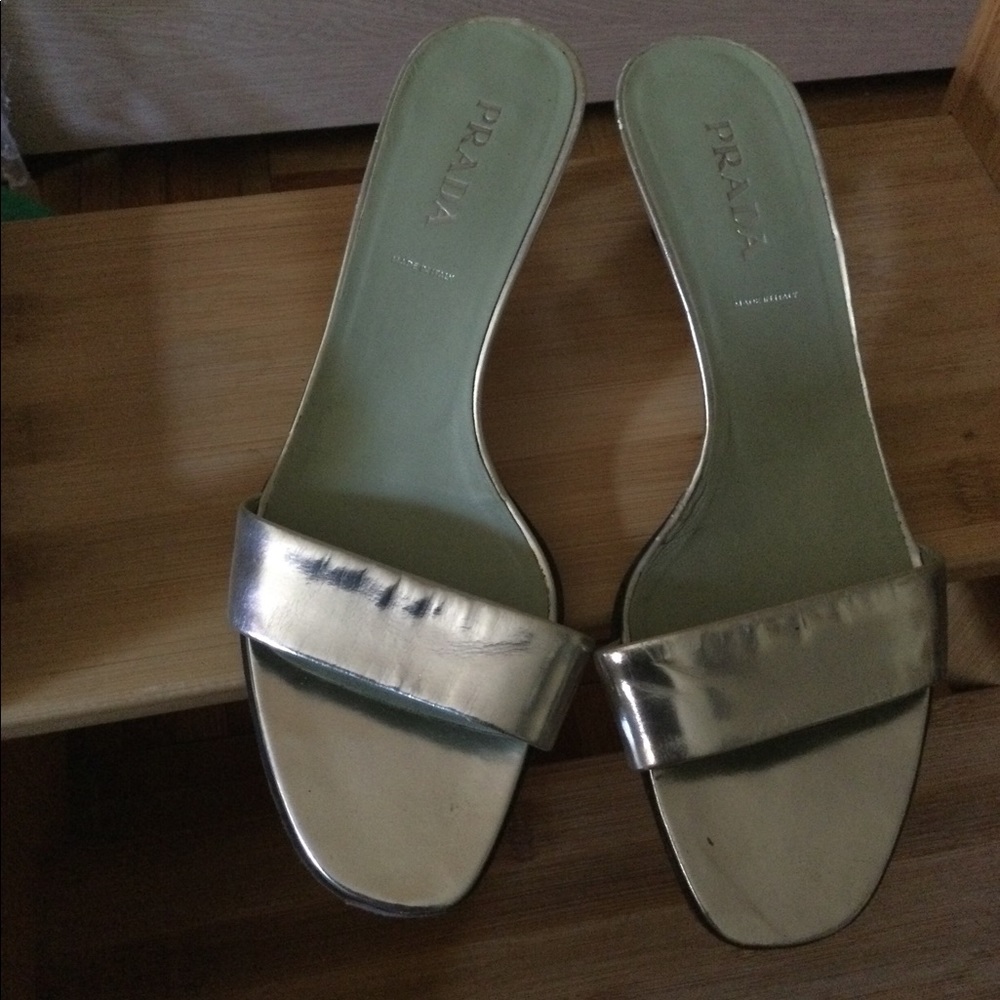 Vintage Prada sandals silver sz 38.5